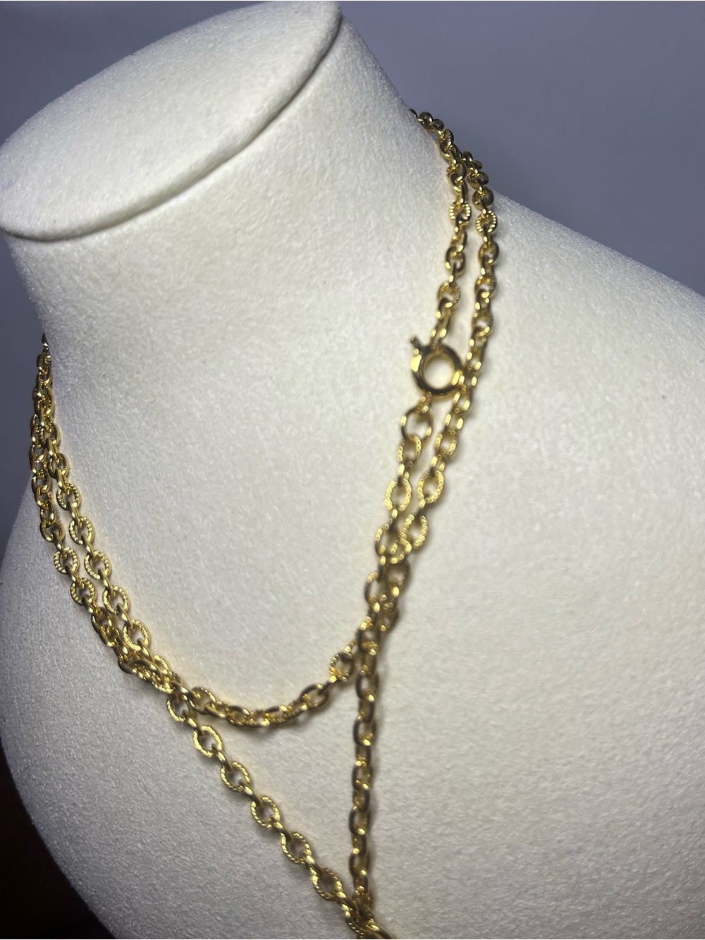 Gold-Tone Green Stone Statement Pendant Necklace - Picture 2 of 4